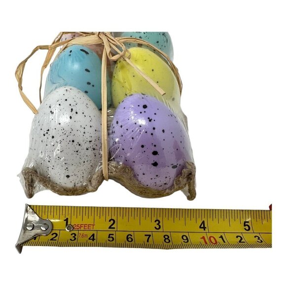Farmhouse Speckled Eggs Crate Tiered Tray Decor Plastic Blue Pink Yellow Gift - Picture 9 of 11